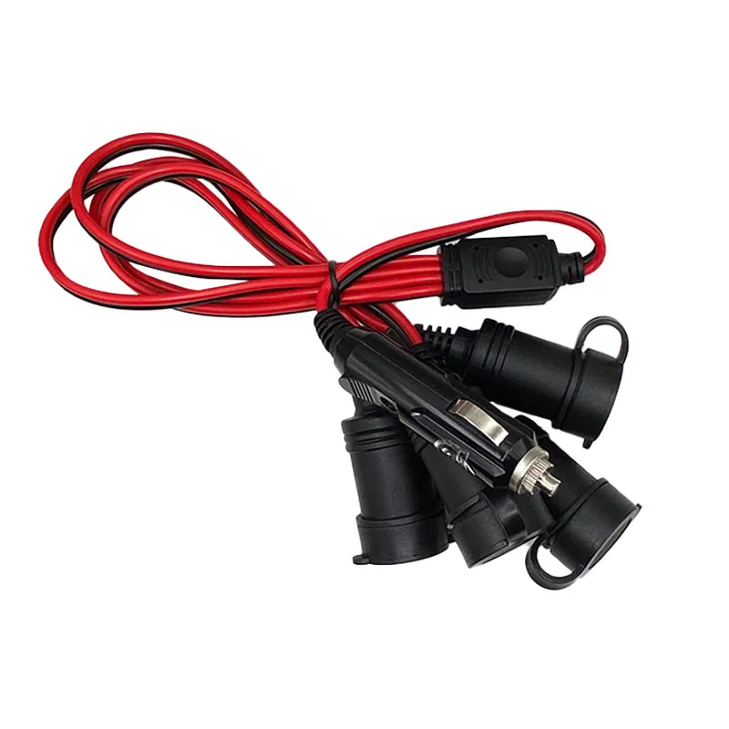 12 V splitter cable, 1 plug to 4 sockets