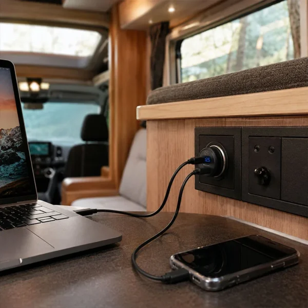 Laptop und Handy an 12 V laden