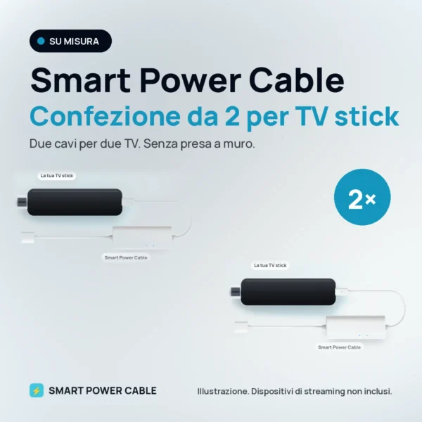 Confezione da 2 cavi Smart Power Cable per TV stick