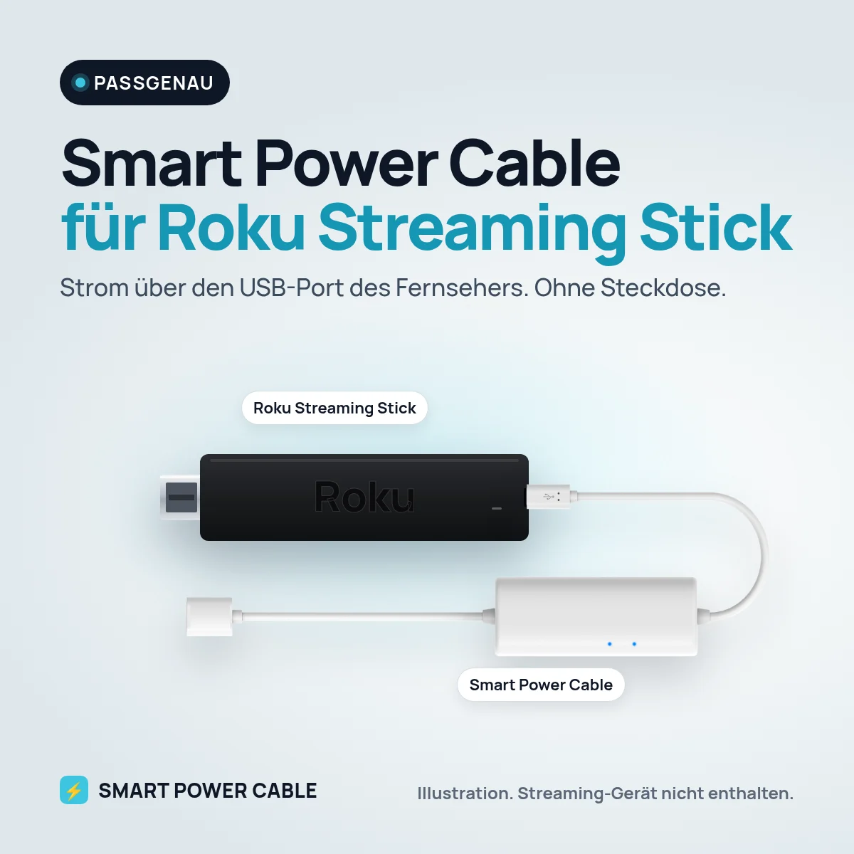 Smart Power Cable mit Roku Streaming Stick