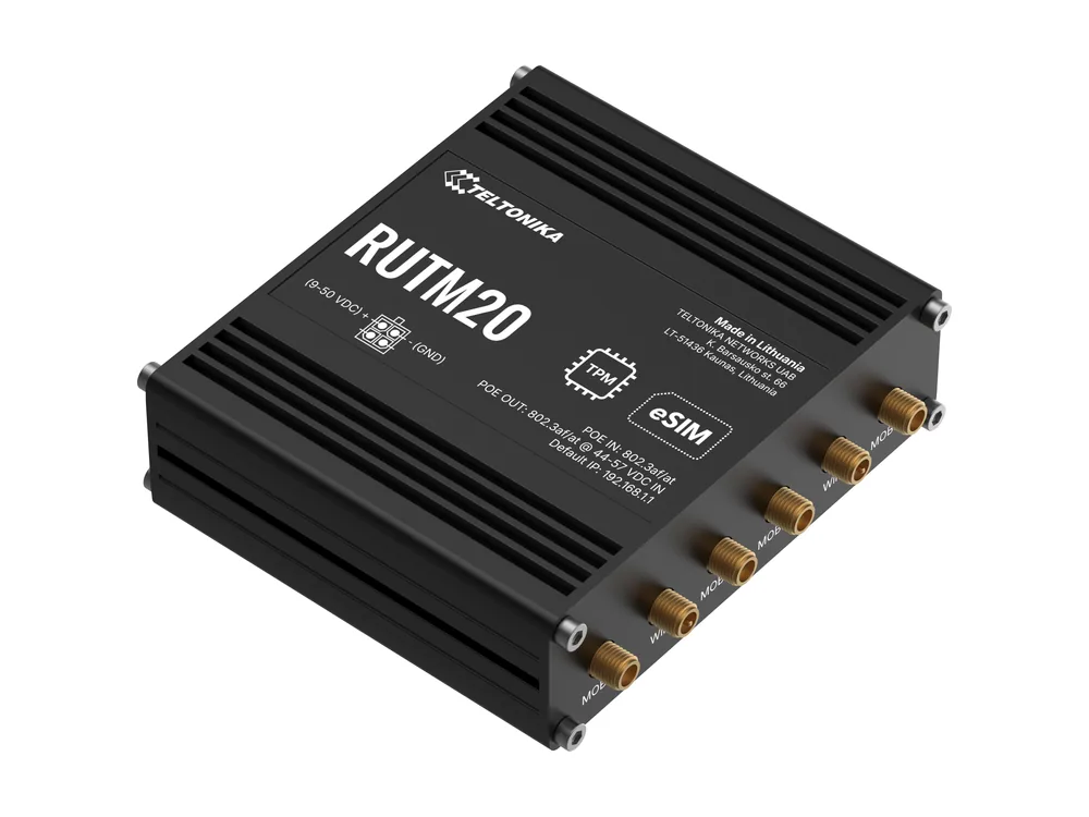 Teltonika RUTM20 router, front view