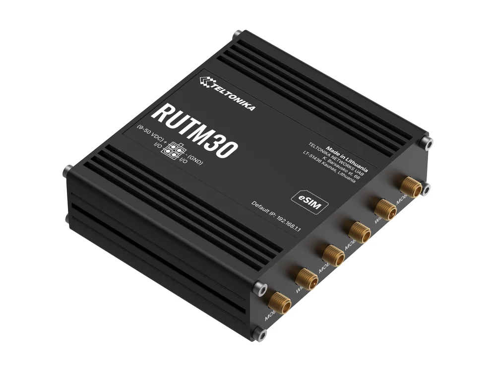 Teltonika RUTM30 router, front view