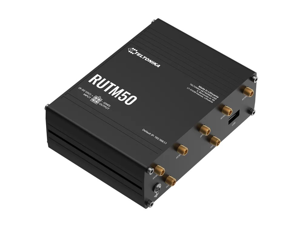 Teltonika RUTM50 router, front view