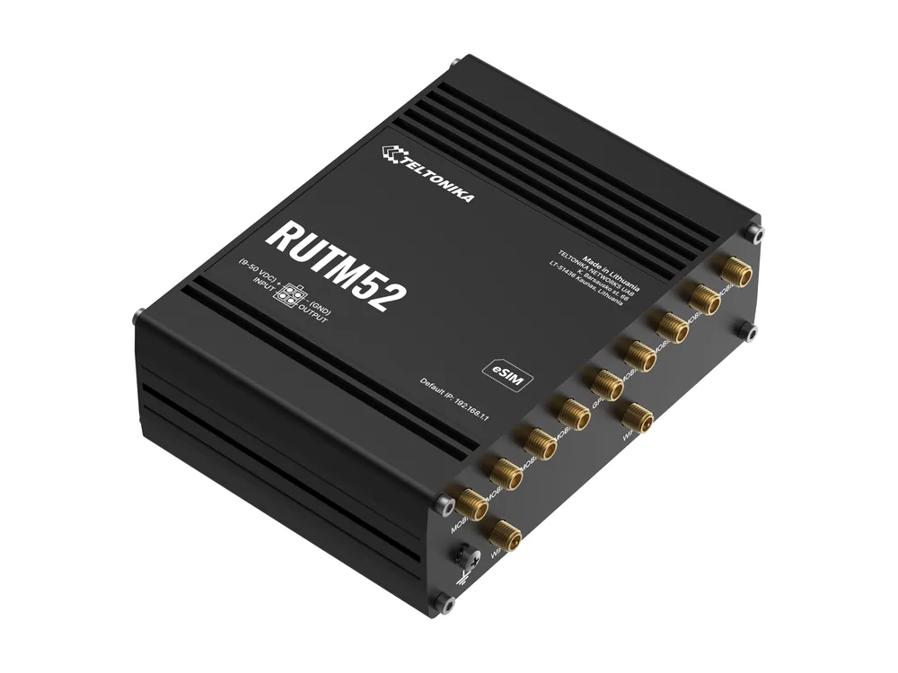 Teltonika RUTM52 router, front view