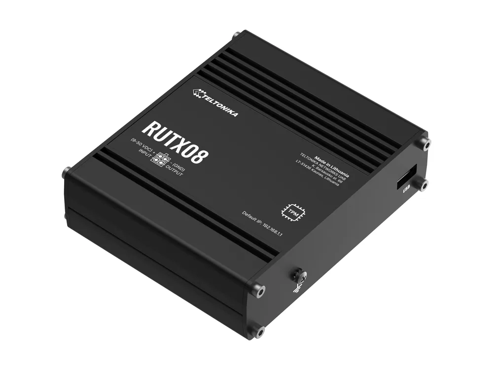 Teltonika RUTX08 Router, Vorderansicht