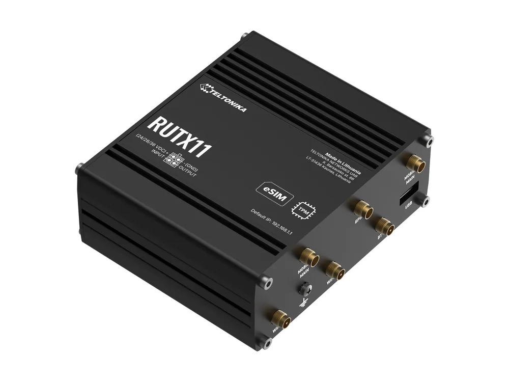 Teltonika RUTX11 router, front view