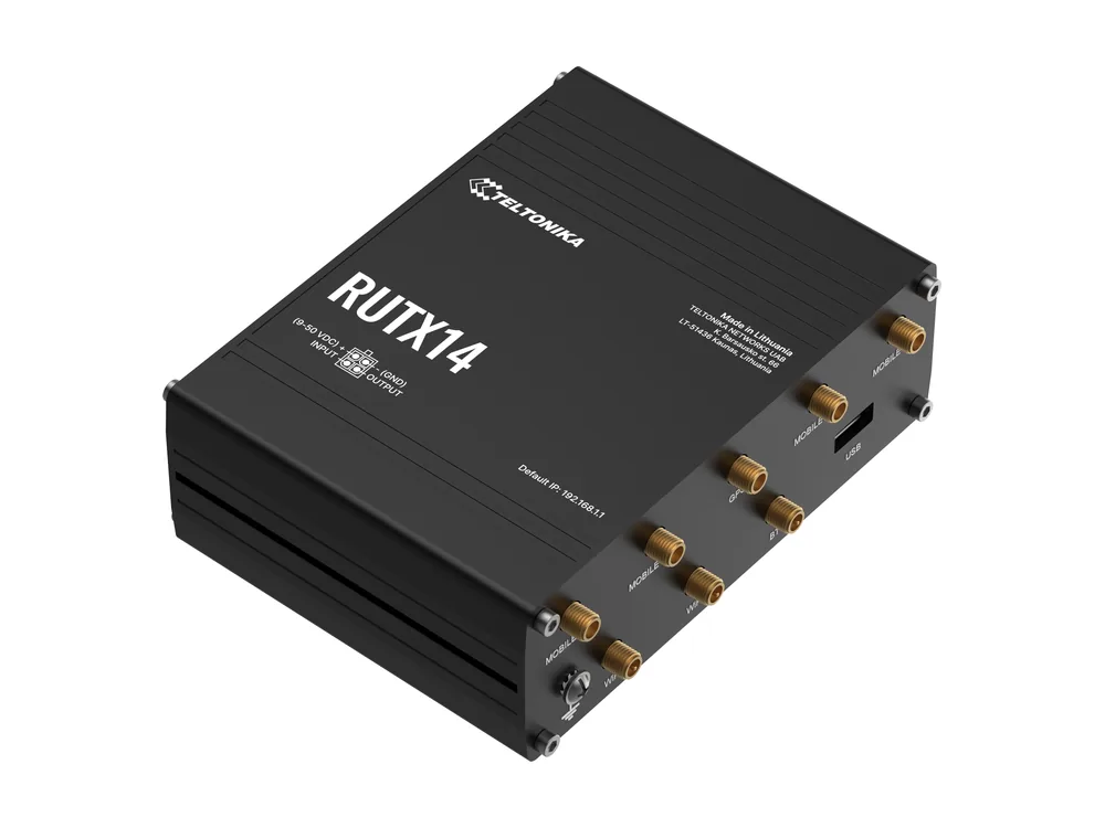 Teltonika RUTX14 router, front view
