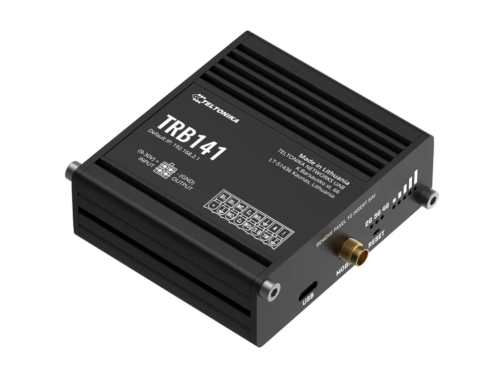 Teltonika TRB141 Gateway, Vorderansicht